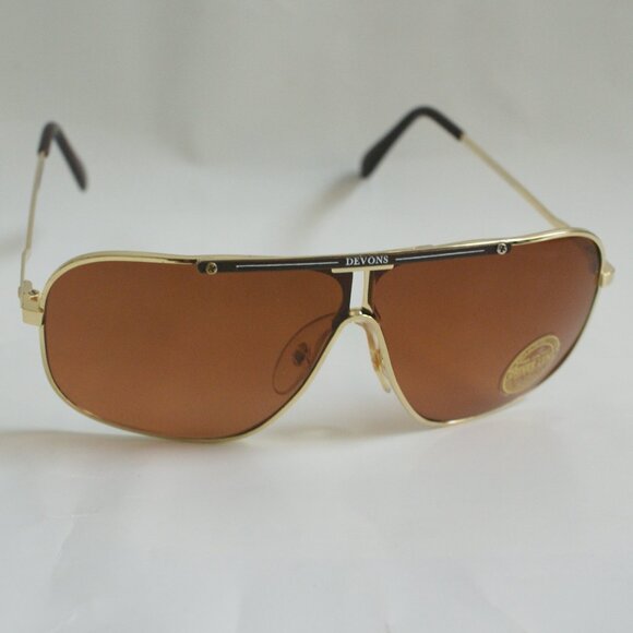 NWT TruVintage 90's Navigator style w/ Copper lens tech "De'Vons" logo Sunglass - Picture 3 of 5